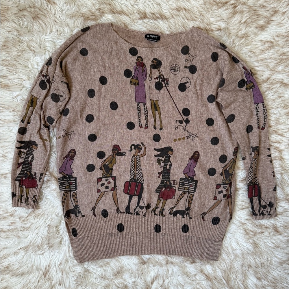 SEMPRE Thin Fabric Knit Sweater